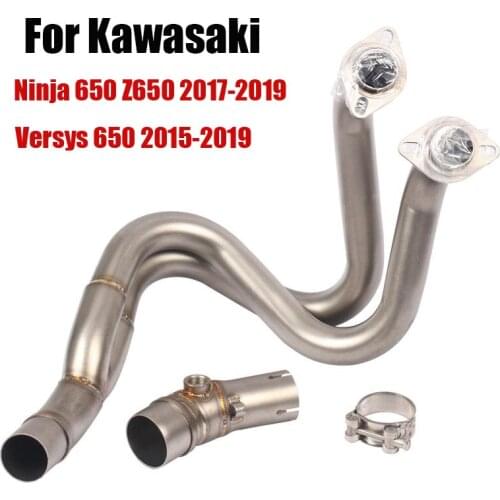 For Kawasaki 2017-2019 Ninja 650 Z650 / 2015-2019 Versys 650 Exhaust System Front Pipe Middle Tube Escape Connecting Link Pipe