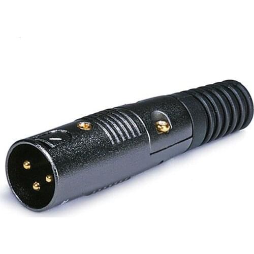 High quality 4PCS/lot 3 Pin male XLR Mic Microphone Premium Audio Cable Plug Gold Connector Jack