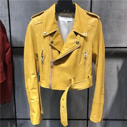 Genuine women jacket quality fashion lady leather blazer plus size 6XL
