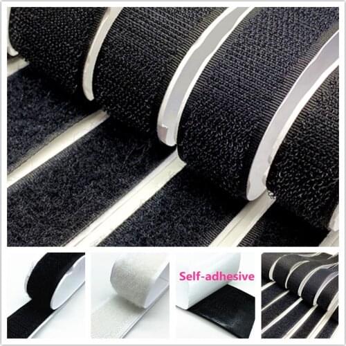 A Pair 1 yard 15mm-50mm Black White Self-Adhesive Fastener Tape Velcros Hook and Loop Ta Sewing Accessories #Ro