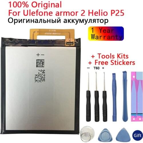 100% Original battery For Ulefone armor 2 battery 4700mAh 5.0inch Helio P25 Original battery Mobile Accessories +Tools