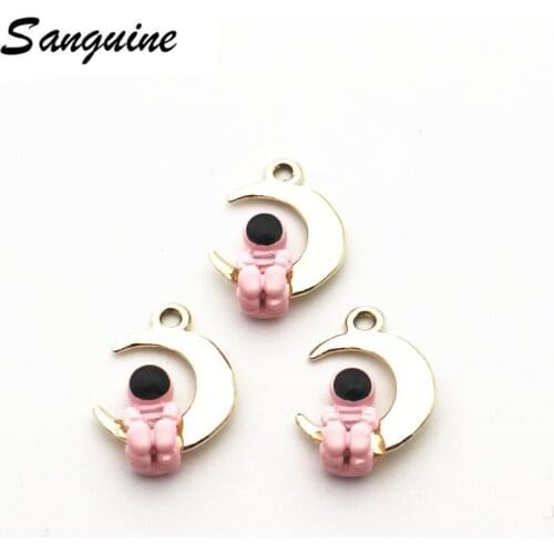 20pcs/lot cosmonaut golden Pendant Dangle Charms Lobster Clasp Hanging Charm For Bracelet Floating Charms Jewelry