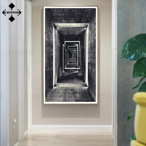 Abstract Deep Empty Alley Canvas Picture Dark Gray Wall Art Painting One Piece Frameless Poster and Print Wall Poster for Decor