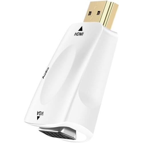 2 pcs HDMI to VGA Adapter Audio Cables Converter Male to Female HD 1080P For PC Laptop TV Box Projector Cable