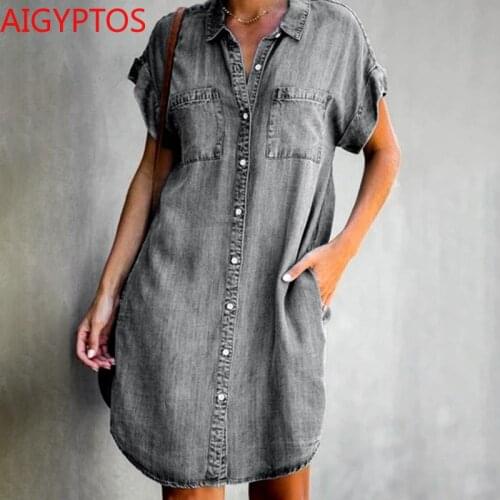 AIGYPTOS Fashion Denim Dresses