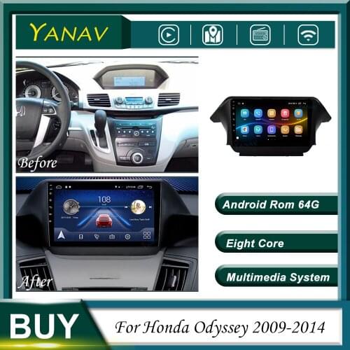 128G Android 2 Din Car Radio GPS Navigation For Honda Odyssey 2009-2014 Stereo Receiver Video Multimedia Player with 360 Cameras