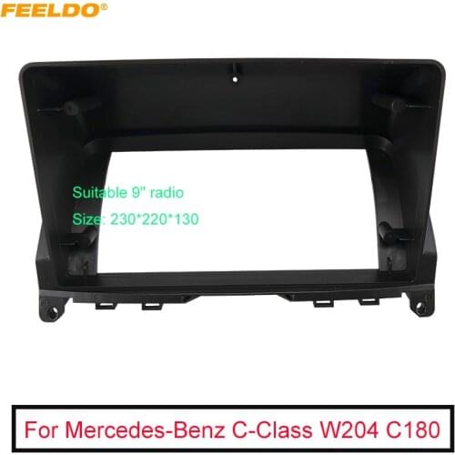 Car 2Din Audio Face Plate Fascia Frame For Mercedes-Benz C-Class W204 9" Big Screen Radio Stereo Panel Dash Mount Refitting Kit
