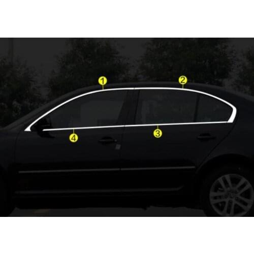 304 Stainless Steel Car Window Trim For Skoda Octavia A5 Sedan 2007-2012