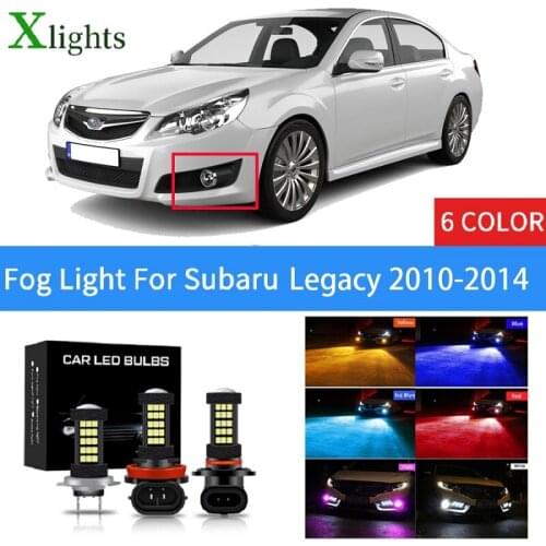 Car LED Fog Light For Subaru Legacy 2010 2011 2012 2013 2014 Foglamp Bulbs Ice Lamp Blue White Yellow Red Daytime running lights