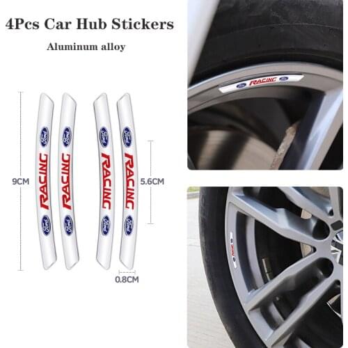 4pcs Car Styling Wheel Hub Mental Sticker For Ford Racing F150 Puma Focus Ranger Explorer Ecosport Fiesta Focus Fusion Kuga ST