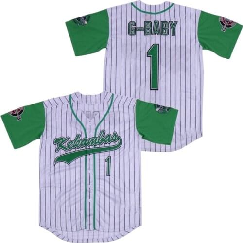 Baseball uniform No. 1 G-BABY embroidery outdoor sportswear hip-hop tide sportswear white