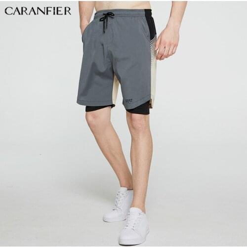 CARANFIER Brand Summer Casual Mens Shorts Stitching Printed Five-point Pants Large Size Sports Comfortable Middle Pants Men