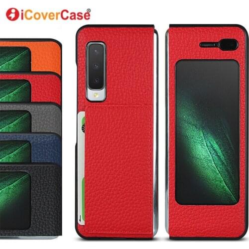 Genuine Leather Covers Case For Samsung Galaxy Fold 5G Flip Case Cover For SM-F900F Full Protective Mobile Accessories Card slot