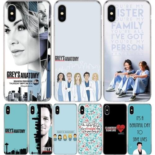 Greys Anatomy Cover Phone Case For iPhone 11 12 Mini Pro 7 6 X 8 6S Plus XS MAX + XR 5S SE 10 Ten Art TPU Coque Capa Shell