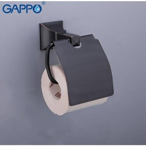 GAPPO Paper Holders toilet paper roll holder brass roll paper hanger black holder paper wall mounted bath hardware sets