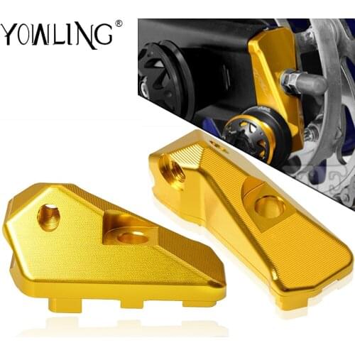 For Yamaha R3 R25 MT25 MT03 2013 2014 2015 2016 2017 2018 Motorcycle CNC Aluminum Rear Axle block Spindle Chain Adjuster Shield