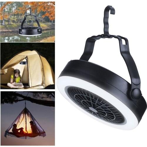 Two Uses Camping Travel Lantern Tent Fan Lamp With Hanging Hook 2 way powered by LED Fan Light Outdoor Camping Hiking Night