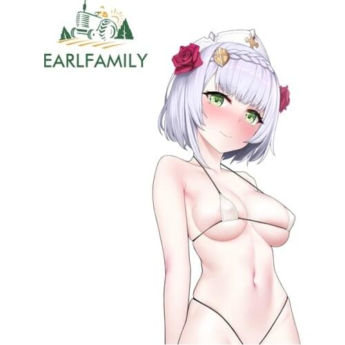 EARLFAMILY 13cm x 6.2cm for Sexy Genshin Impact Car Stickers Camper Decal Funny Graffiti Surfboard Sticker Waterproof Sunscreen