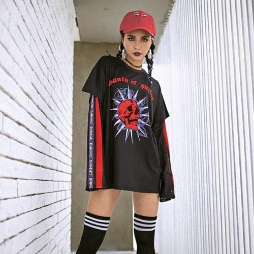 Hip Hop Costumes Loose Mesh Long Sleeves Bone Printing T-Shirts Street Dance Clothes Jazz Tops Women Dj Ds Stage Outfit DT885