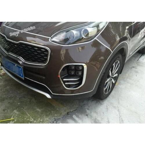 Lapetus Front Face Fog Lights Foglight Lamp Cover Trim 2 Pcs / Set Fit For KIA Sportage 2016 2017 2018 ABS Accessories Exterior
