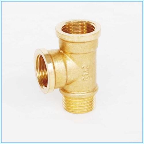 Brass Pipe fitting Male x Female x Female 1/8" 1/4" 3/8" 1/2" Thread Tee Type copper Fittings water oil gas adapter