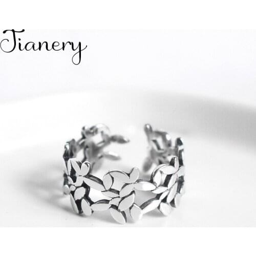 Personality Punk Vintage Big Leaf Rings For Women Men Resizable Size Rings Fashion Trendy Boho Jewelry 2021