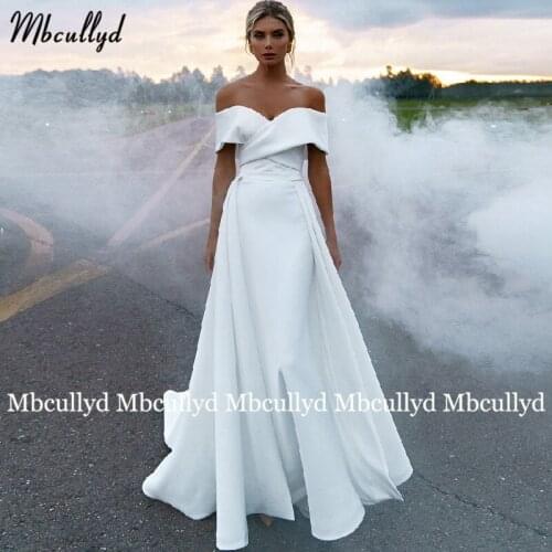 Mbcullyd Elegant Mermaid Wedding Dresses With Detachable Train 2021 Vestido De Noiva Sereia Lace Tulle 2 In 1 Wedding Gown