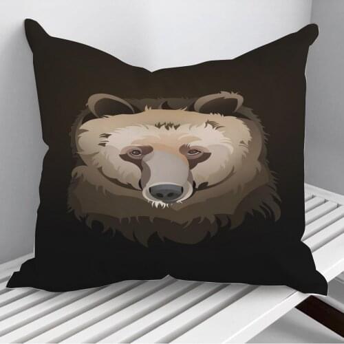 Bear Illustration Throw Pillows Cushion Cover On Sofa Home Decor 45*45cm 40*40cm Gift Pillowcase Cojines Dropshipping