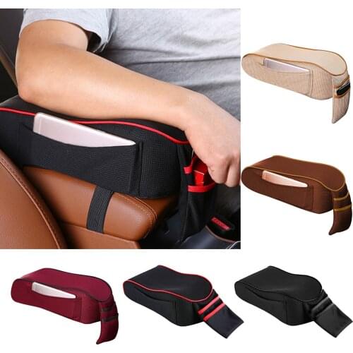 Soft Car Armrest Mat Cushion Central Arm Pads Armrest Covers Storage Pocket Arm Rest Box Seat Pad Auto Accessories Decoration