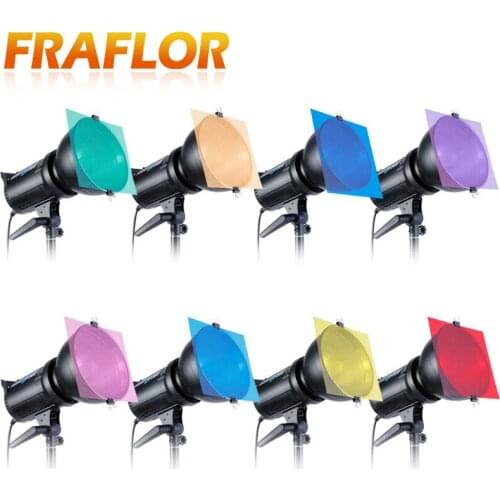 12"/30cm 8 Colors Pack of Gel Sheet Transparent Color Correction Gels Set Filter Film for Photography Video Light Studio Flash