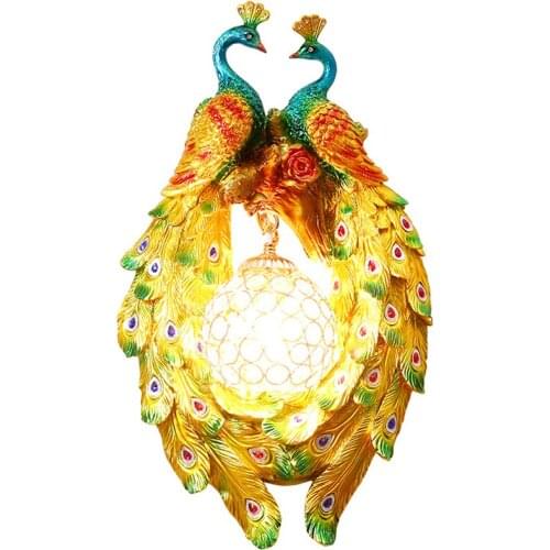 Art Color Peacock Wall Light Bird Lamp Wall Sconce Nordic Modern Lighting Fixtures Home Decor Living Room Bedroom Lamp Luminaire