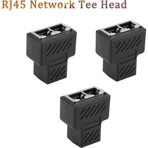 New Ethernet Adapter 1 To 2 Lan Cable Extender Splitter For Internet Connection Cat5 RJ45 Splitter Coupler Contact Modular Plug