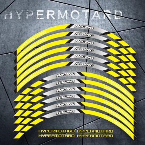 Motorcycle front and rear wheels Edge Outer Rim Sticker Reflective Stripe Wheel Decals For DUCATI HYPERMOTARD