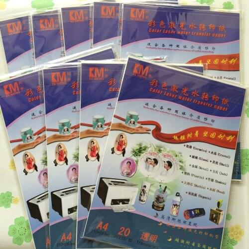 Good for metal A4 size (90 pieces/lot) laser clear waterslide sticker decal paper