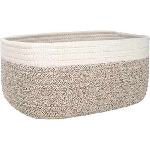 Bathroom Rack Basket Box Office Organizer Bin Oval Ellipse Home Furnishings .space Saving Cotton Rope Woven Food Storage Tray
