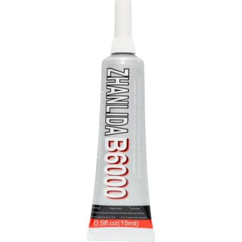 Zhanlida B6000 Clear Contact Adhesive With Precision Applicator Tip Diamond Jewelry Bonding Painting Specialized Glue - 15ML