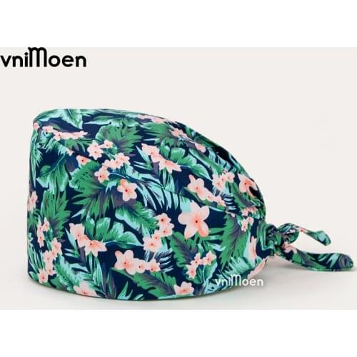 Adjustable laboratory chirurgie work hat Unisex nursing scrub cap Beauty Salon hat printing Cotton clinique cap Nursing dust Hat