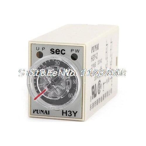 Adjustable Delay Time DPDT 8Pin 0-60s Sec H3Y-2 Timer Relay DC12V