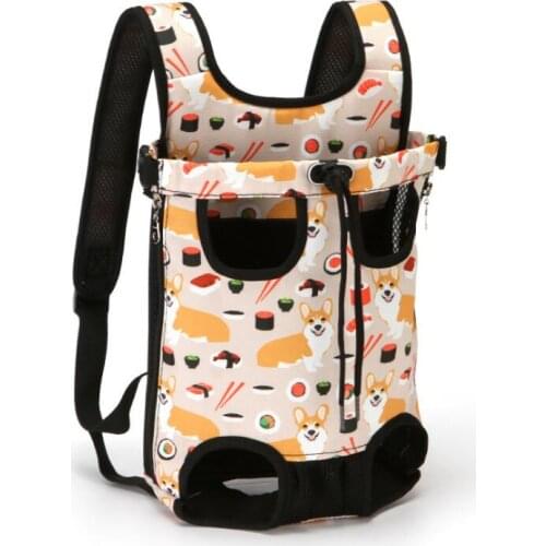 Dog backpack harness Travel Backpack Outdoor Pet Dog Carrier Bag Pet Dog Front Bag Mesh Backpack Head Pet Supplies