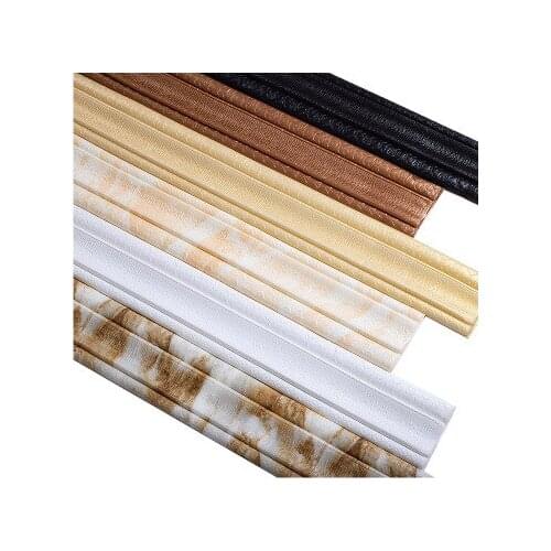 3d Embossed Self-adhesive Foam Skirting Wall Stickers Waist Line Floor Corner Line Skirting Stickers Waterproof