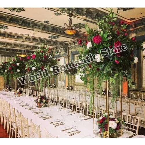 Wedding Flower Vase metal shiny gold Flower stand Wedding Decoration