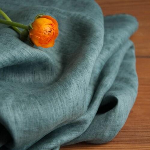 High quality flax fabric Dark green tissu High grade skirt Cheongsam robe shirt dress fabrics