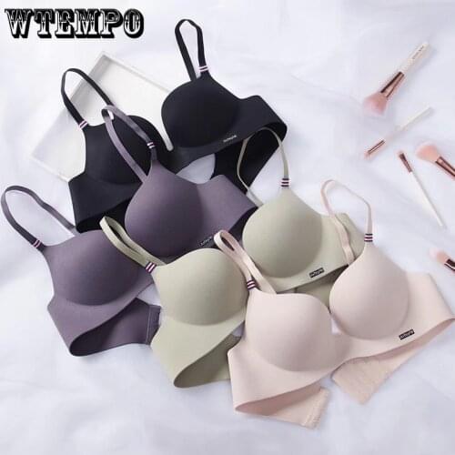 Women Push Up Bra Seamless Underwear Sexy Gathered Wireless Bralette Pink Kawaii Women Bra Bras