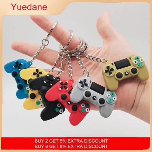 1PCS PVC Game Machine Keychain & Keyring Cute Gamepad Joystick Key Chain PS4 Game Console Jewelry Bag Car Hanging Accessories