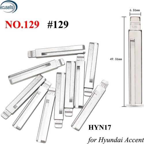 10PCS, HYN17 NO.129 Universal Remotes Flip Key Blade 129# for Hyundai Accent Veloster I30 for KIA RIO Picanto KD Remote