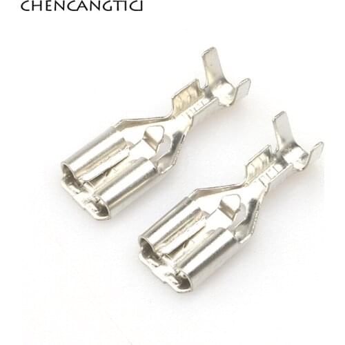 20 Pcs TE AMP Brass Tinned Cold Pressed Plug-In 6.3 MM Splice Terminal Block Crimp Pins Positive Lock 250 Contacts DR250-4.0