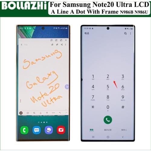 A Line A Dot 6.9" LCD For Samsung Galaxy Note20 Ultra display SM-N985F 5G n986b Touch Screen Digitizer Original note 20 +Frame