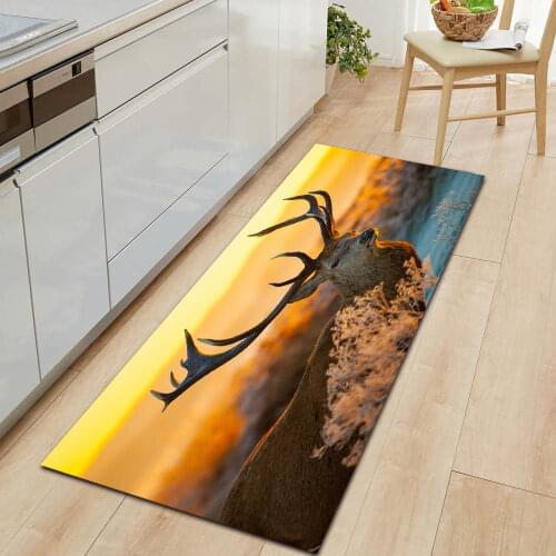 African Animals Kitchen Mat Entrance Doormat Bedroom Floor Decoration Living Room Carpet Bathroom Non-Slip Rug Long Strip