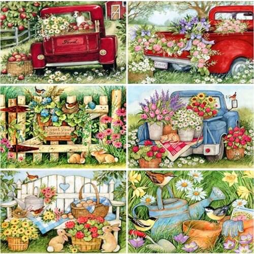 5D DIY Diamond Painting Flower Scenery Daimond Embroidery Rhinestones Landscape Cross Stitch Full Square/Round Drill Home Decor