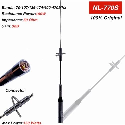 NAGOYA NL-770S Car antenna Antenna Dual Band NL770S High Power Gain Antena for Mobile Car Radios Baofeng BF-9500 Two Way Radio